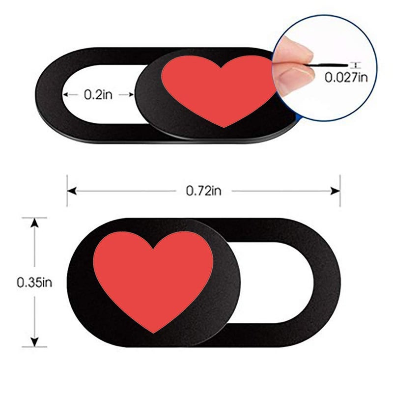 IMNEXT2U Webcam Cover 3 Pack Ultra Thin Slide Laptop Camera Cover for Echo Show, Computer, Tablet, Chromebook, PC - Peach Heart Black - Image 5